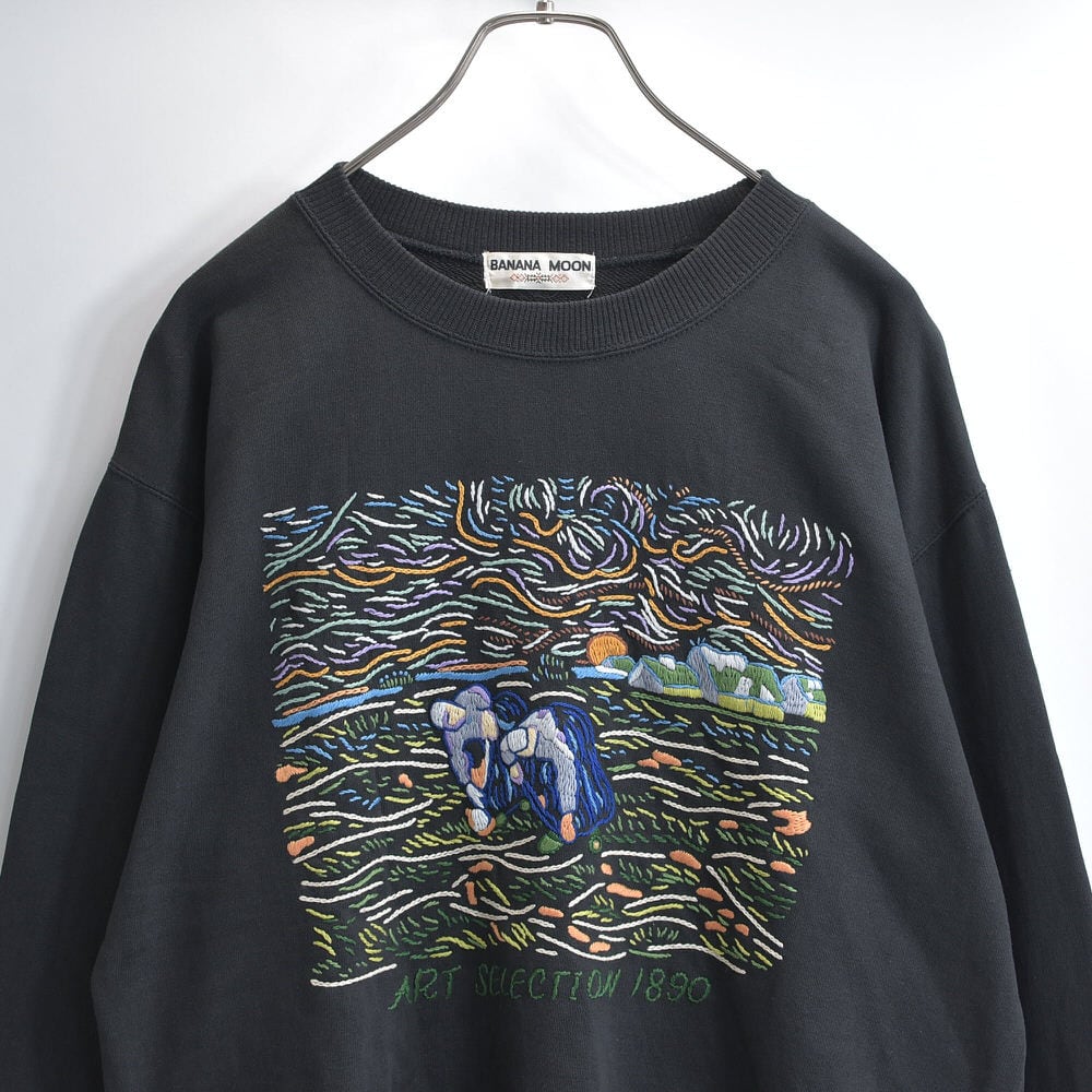 90s BANANA MOON バナナムーン ゴッホ 落穂拾い オマージュ アート刺繍