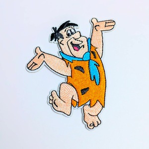 送料無料！ ★刺繍アイロンワッペン★【The Flintstones Hanna Barbera ( 原始家族フリントストーン ) 】 フレッドフリントストーン 〚アメリカン雑貨 アメトイ〛