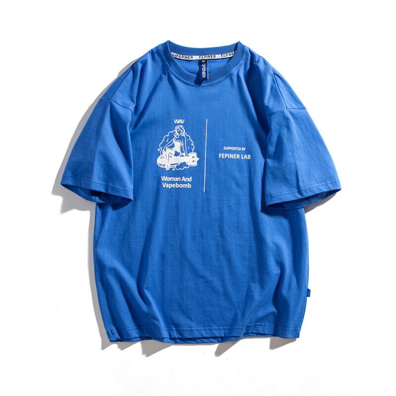 【新作】【送料無料】 Clothes Road Vintage Summer National Tide Fun Print Loose Round Neck T-shirt Men's ese Couple Student ShortSleeve-アリババ ショート 半袖 ハーフスリーブ サマー 夏物 Oネック Tシャツ ビンテージ hip6-161135222799026