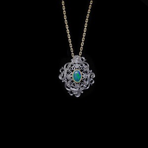 現品 Iris|イリス ブローチ ペンダント (K18 & SV925) ブラックオパール