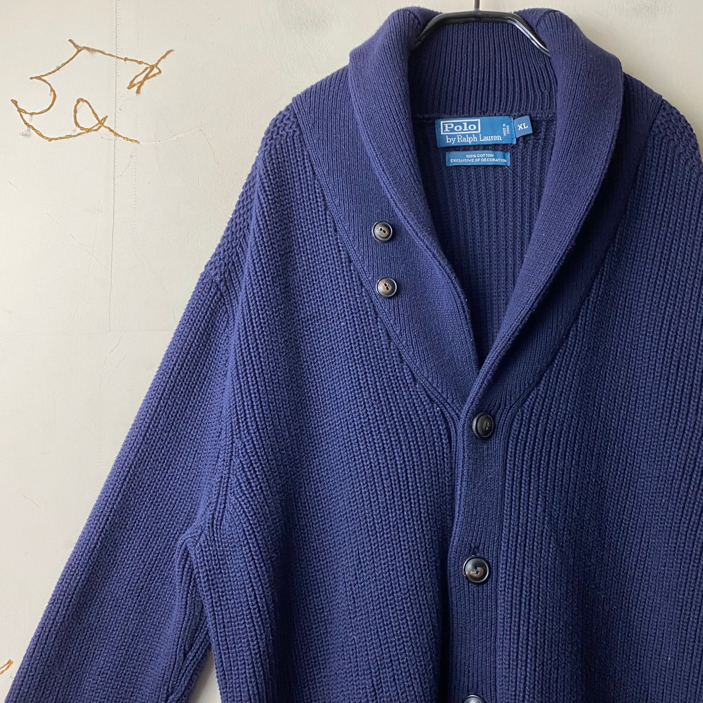 vintage POLO by RALPH LAUREN shawl collar low gauge knit cardigan 