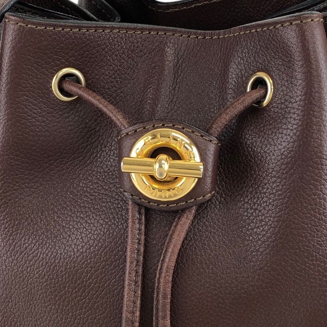CELINE セリーヌ ショルダーバッグ ブラウン トグル レザー 巾着 vintage ヴィンテージ オールド 4cufh5