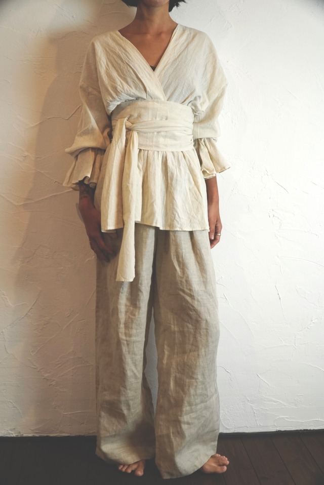 Organic Handloom Cotton Wide Belt Top