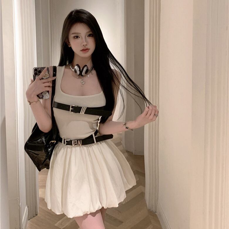 【dress】ベルト付きキャミワンピース M30945