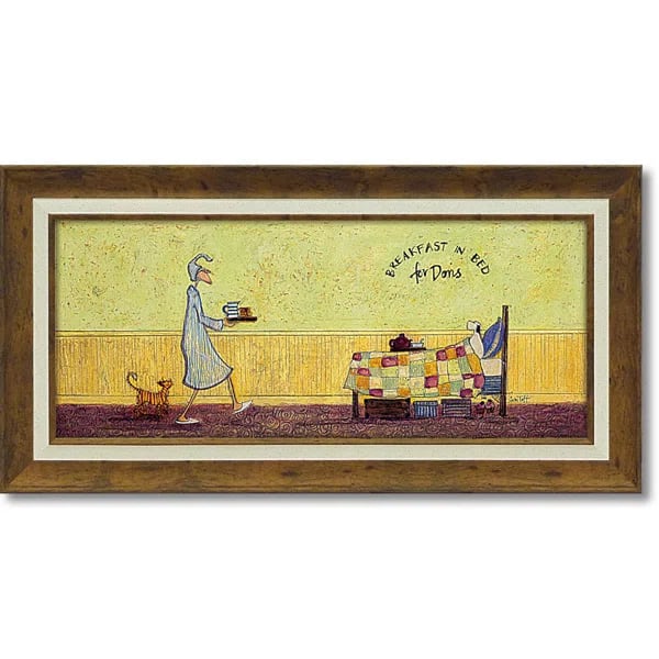 サムトフト「ドリスとベッドで朝食」Ｍサイズ ゲル加工アート アートフレーム 絵画 インテリア