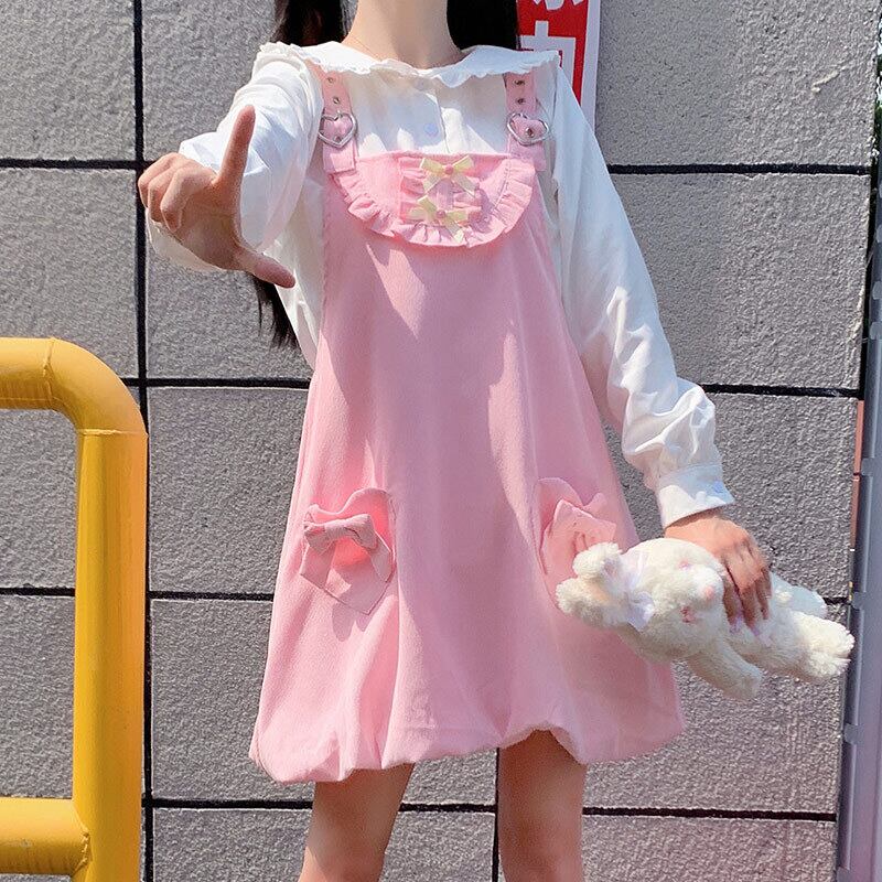 スカート スプリングスタイルルーズリボンドレス 大人ガーリー スウィート キュート カジュアル 春物 萌量不足49335205962