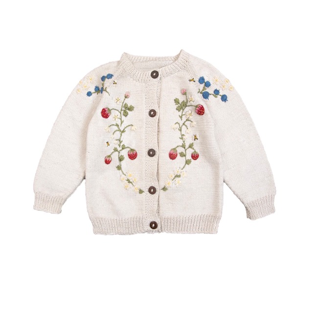 Shirley Bredal / Strawberry cardigan - Marshmellow  2y, 3y