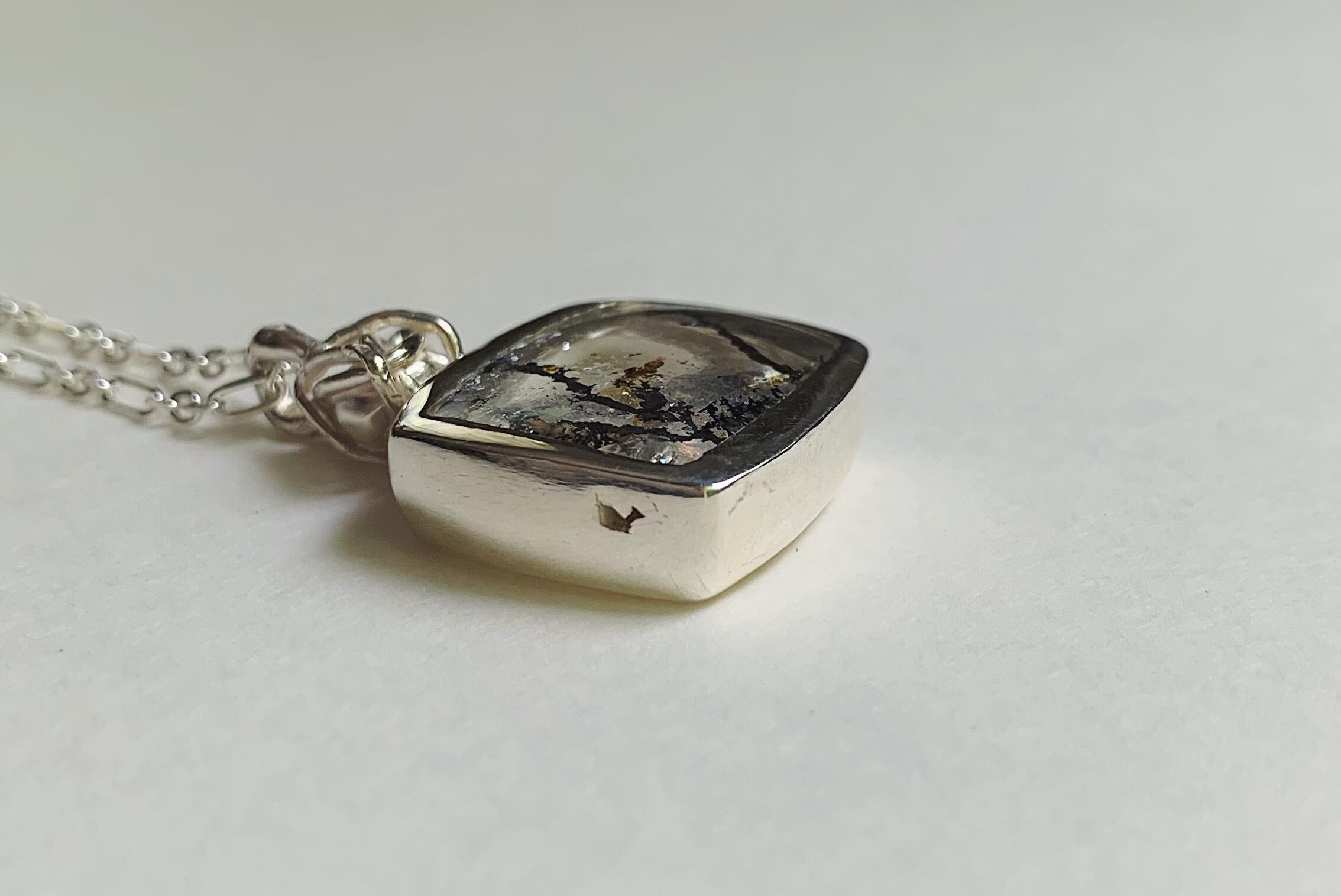 種 デンドリティックインクォーツ ネックレス silver no.153