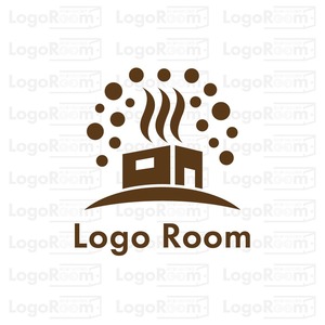 No796 サウナや蒸し風呂のロゴ【茶色、単色、シンプル、オシャレ、サウナ、蒸し風呂、風呂、商品、ショップ、銭湯、温泉、店舗】