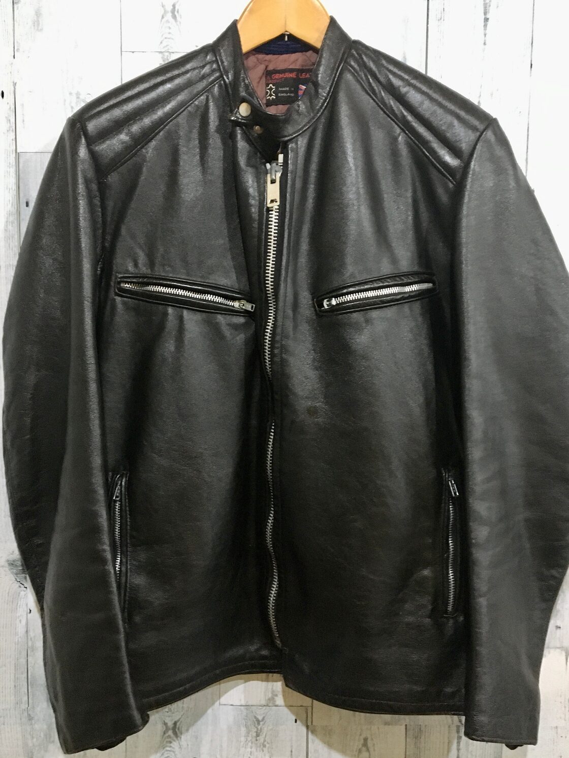 イギリス製ビンテージ シングルライダースジャケット カフェレーサー 