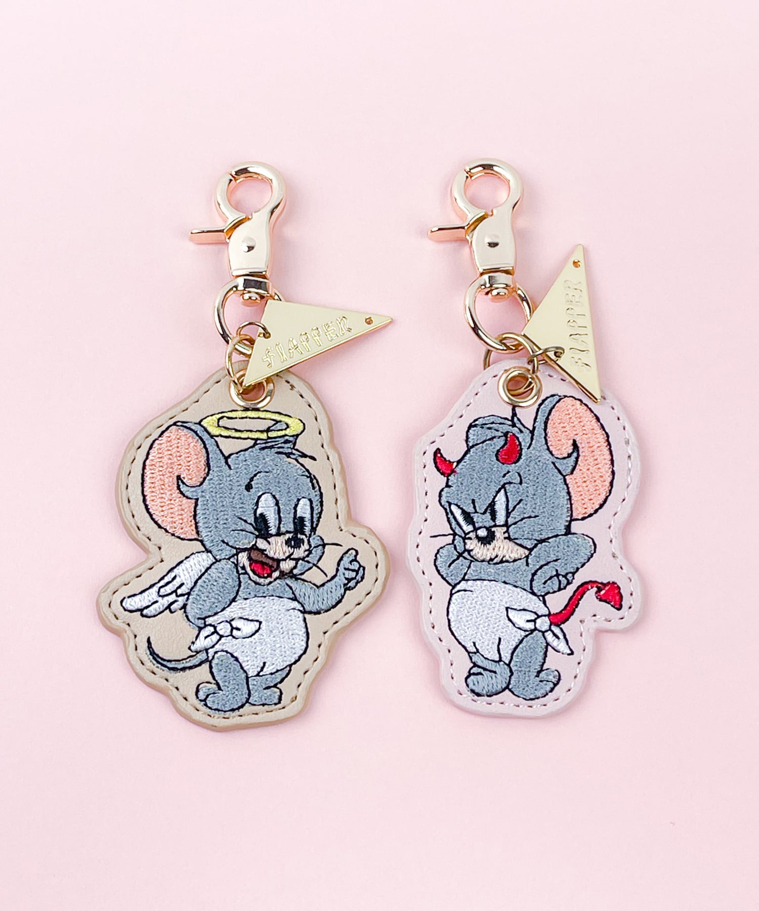 No.223 エナメルチャーム　じゃらじゃら　3ペア F258057_TOM and JERRY×Flapper タフィー天使と悪魔刺繍チャーム | Flapper