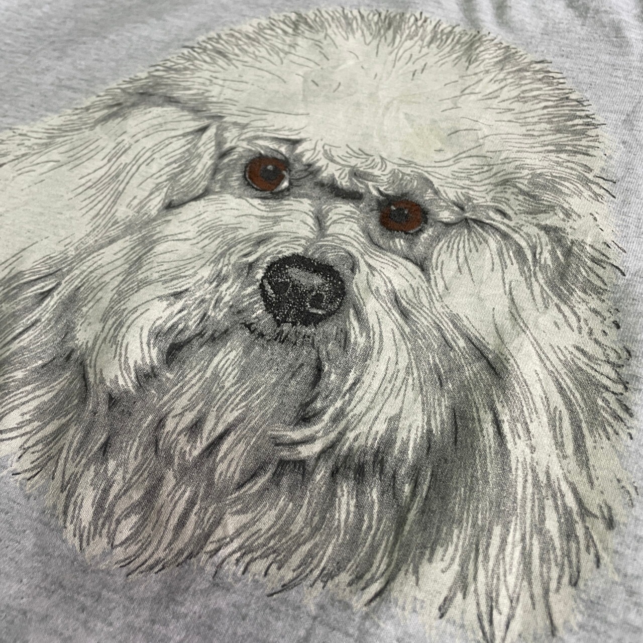 90年代 USA製 ビションフリーゼ アニマル アート プリントTシャツ 