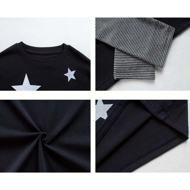 star graphic border sleeve long tee　スターグラフィックボーダースリーブロングティー　J1799
