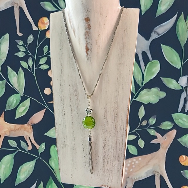 グリーン&タッセルネックレス