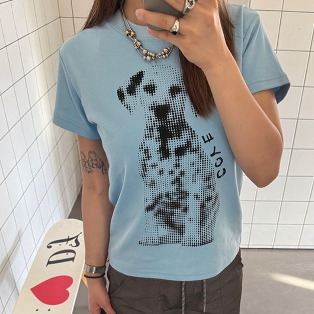 pixel dalmatian short-sleeve tee　ピクセルダルメシアン半袖ティー　J2039