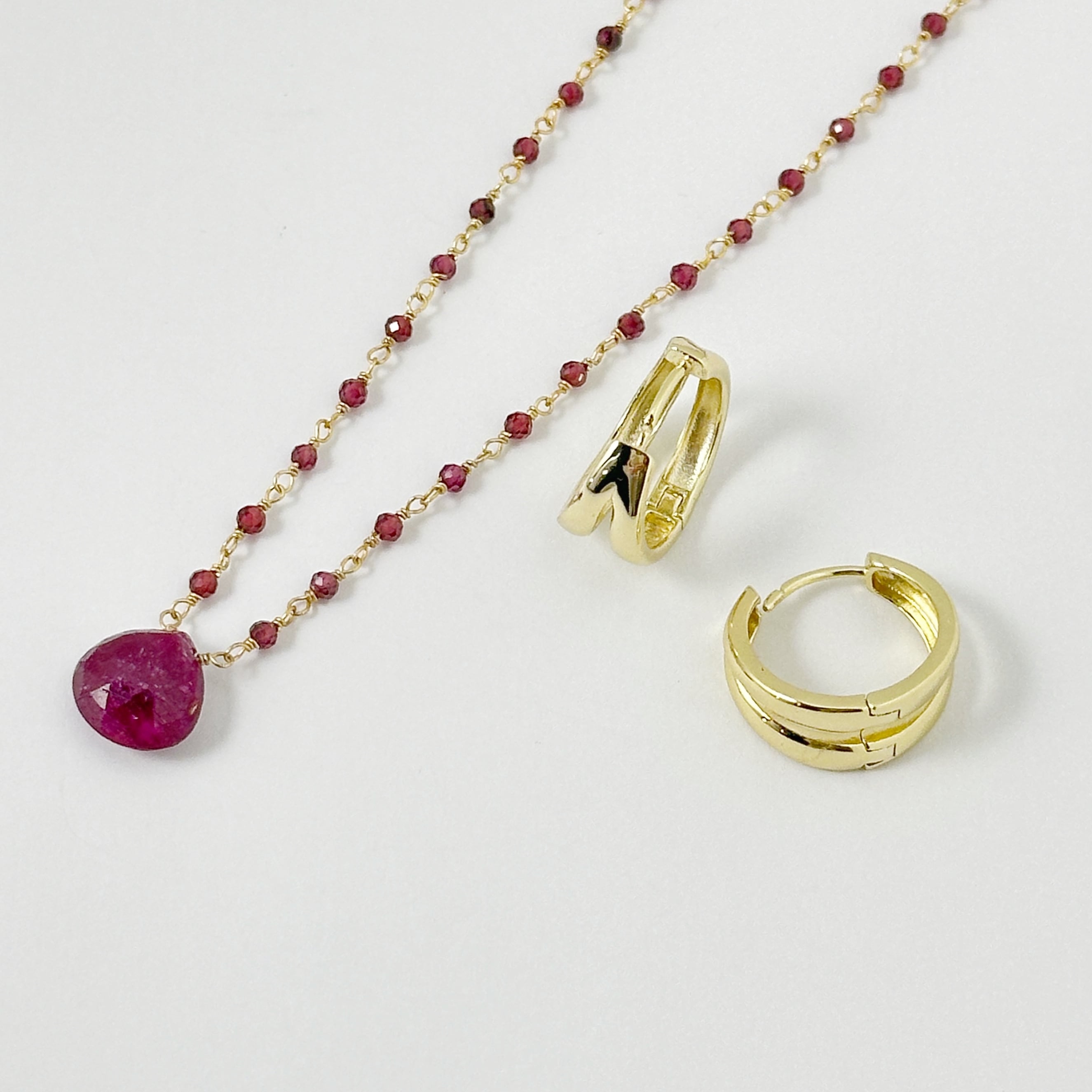 Gold Coating ルビートップ ガーネットネックレス | 【公式通販】鎌倉