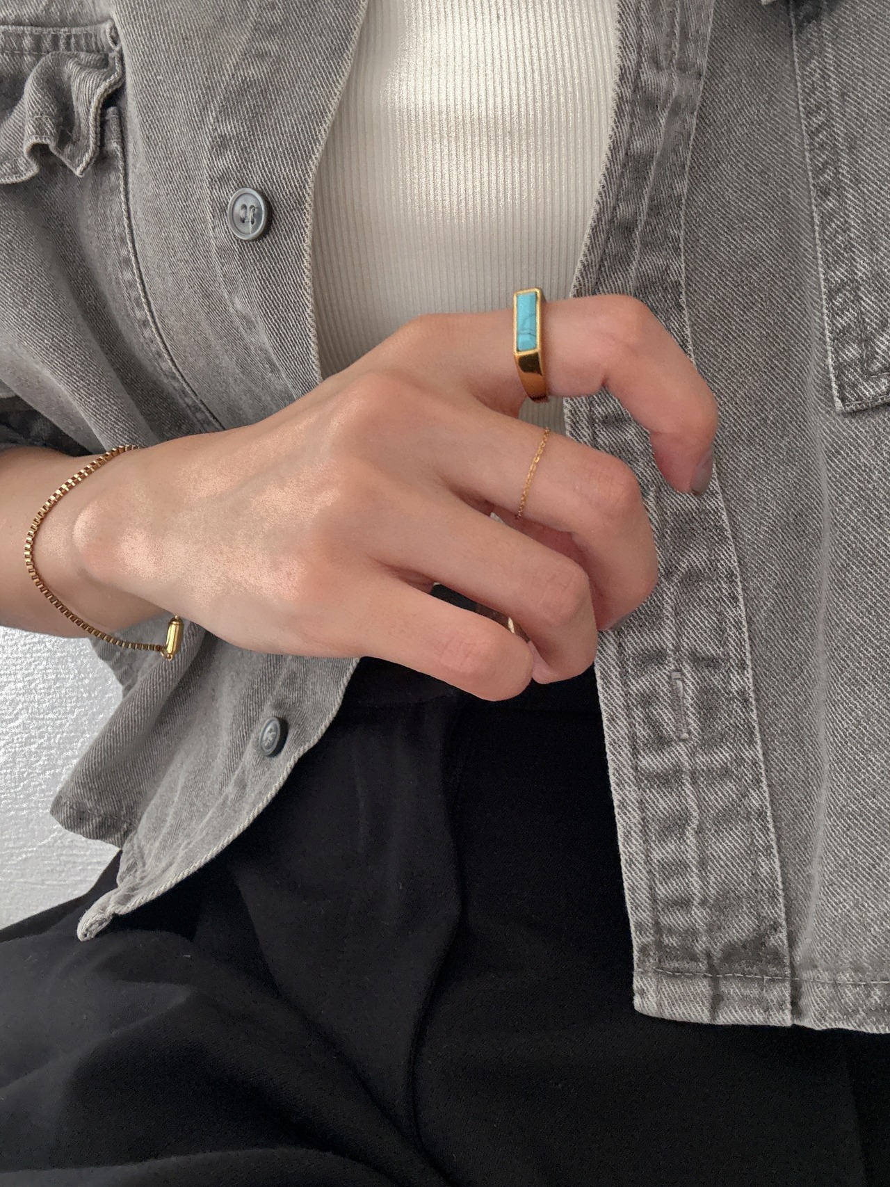 ターコイズスクエアリング