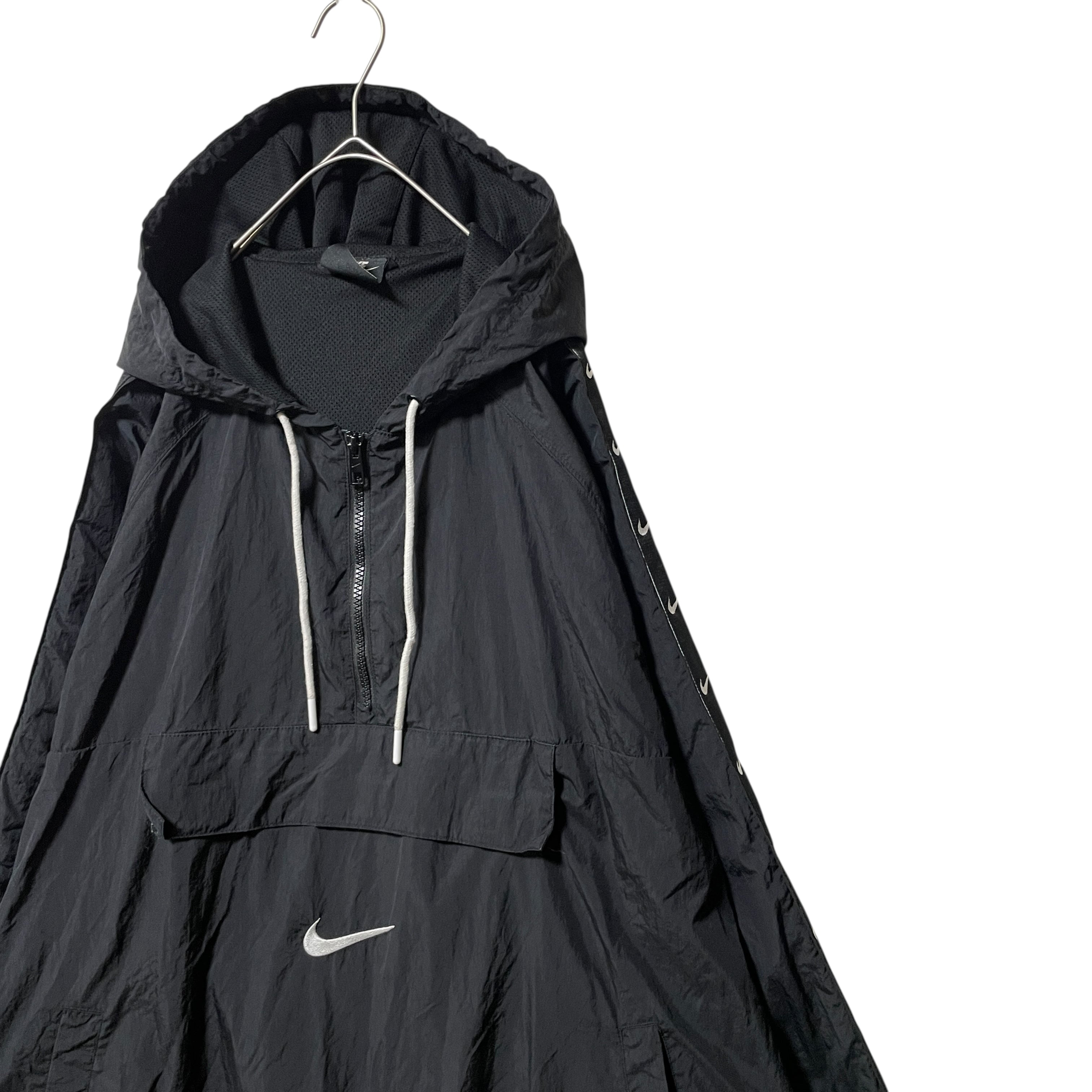 希少90s⁄NIKE ナイキ ナイロンプルオーバー ハーフジップ ビッグロゴ 