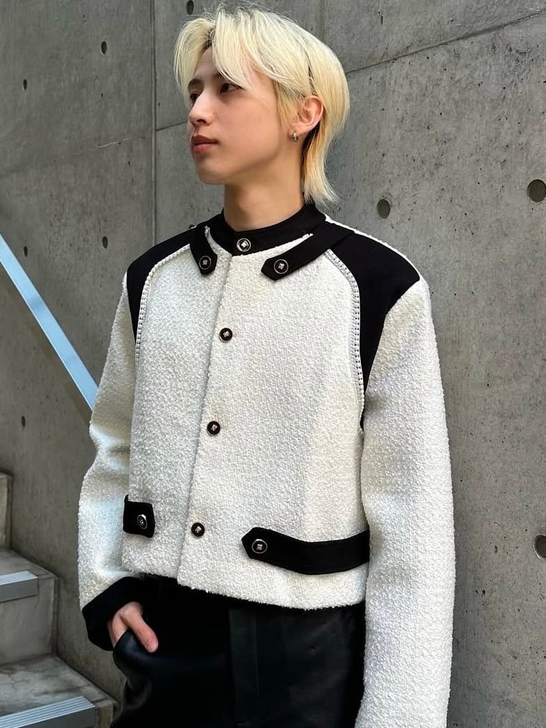 ALUDE SELECT】pearl line short tweed jacket | 【ALUDE】韓国メンズ