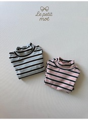 ルプティモ / le petit mo / ストライプハーフタートル / 韓国子供服 / キッズ / 26winter〖取寄〗*XS~XL*