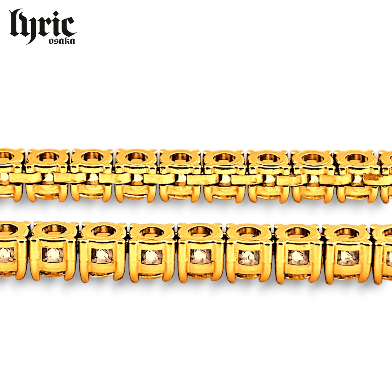 【最高級】stainless316L 5mm 50cm luxury tennis necklace gold