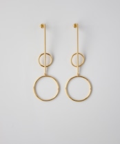 ダブルサークルロングピアス/019261