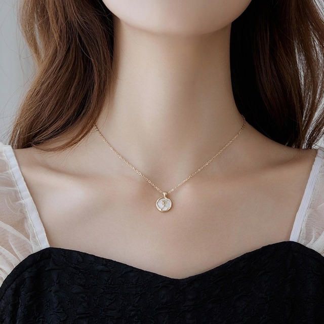 フラワーモチーフラウンドペンダントネックレス 231993