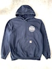 Carhartt カーハート K121 “FIRE DEPARTMENT” 両面プリント スウェットフーディ ネイビー L