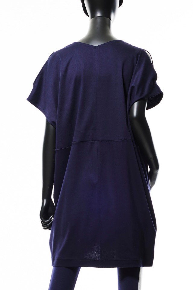 【221K006】バイカラーチュニック　C_ALLネイビー