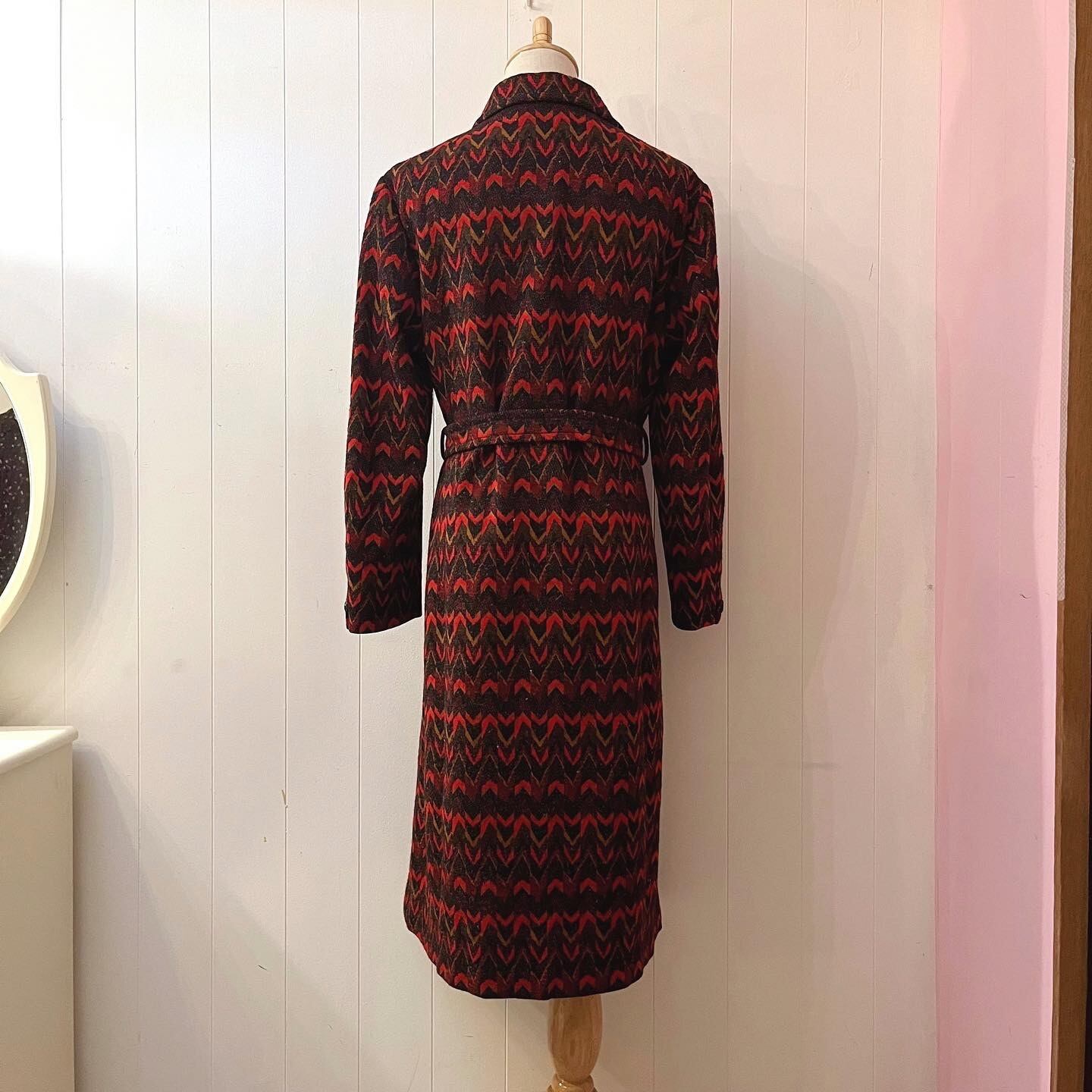 70s jacquard knit coat