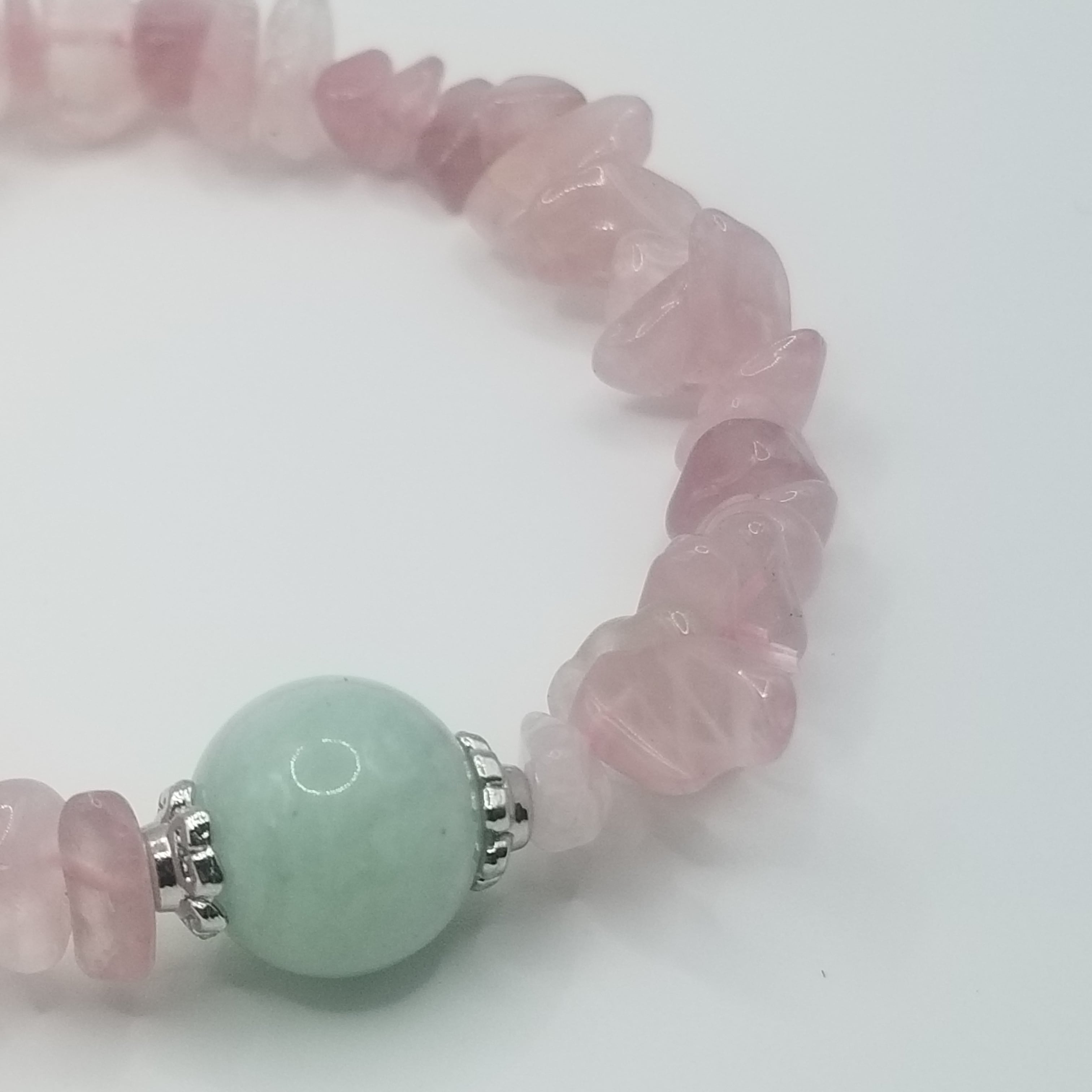 A020 さざれローズクォーツ✕アマゾナイト | 天然石・パワーストーンの