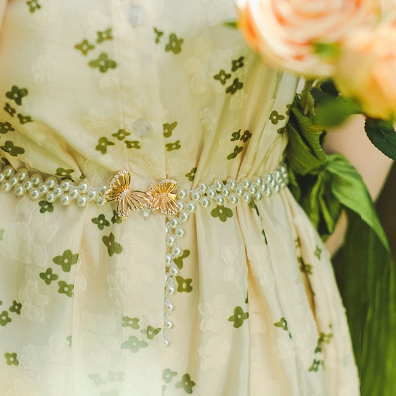 サブカル 服 地雷系 通販 アクセサリー ベルト フェイクパール butterfly ハイウエスト フレンチロリータ フレンチガーリー