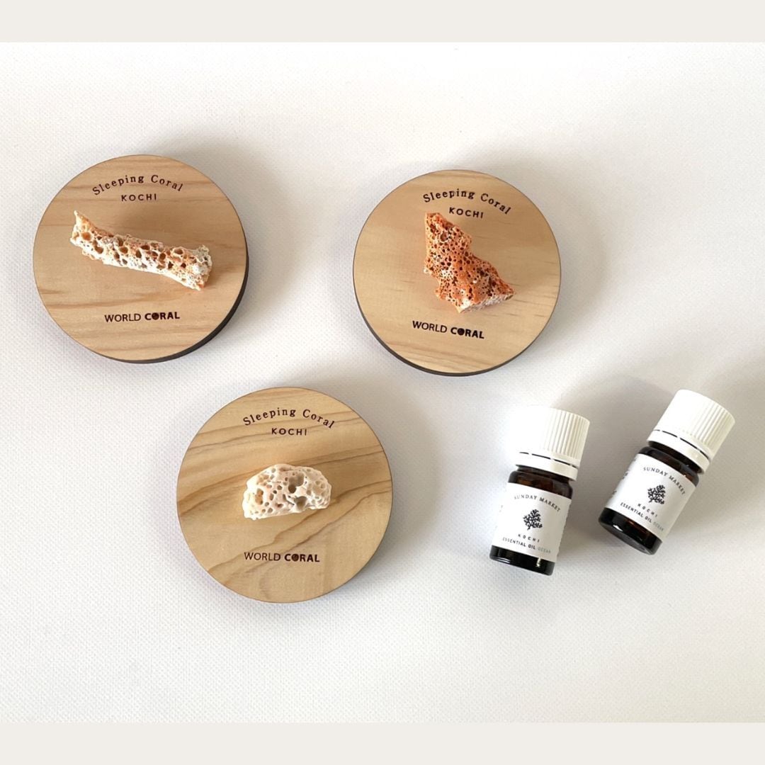Sleeping Coral 宝石珊瑚と土佐ヒノキのアロマオイルのデュフューザー