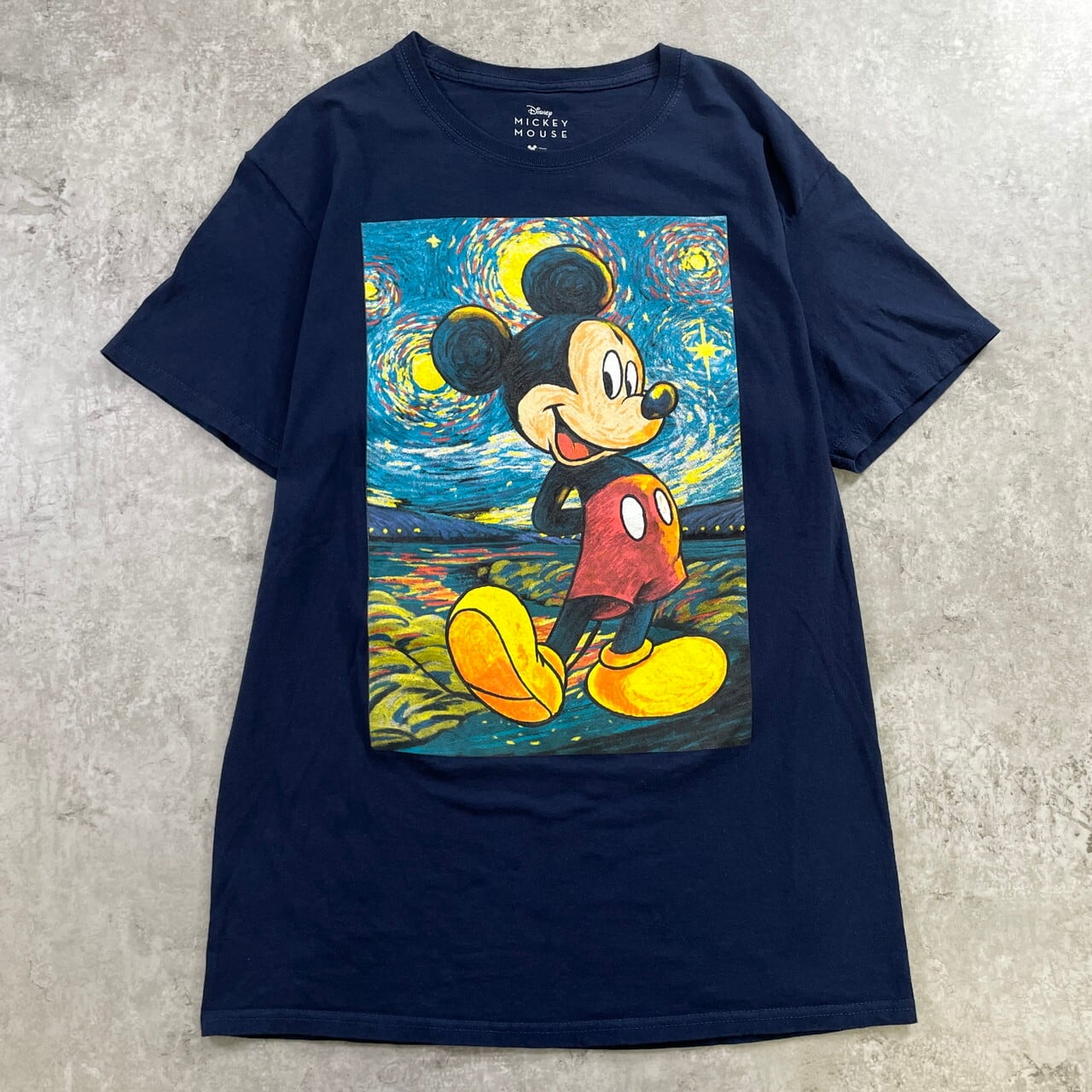 Disney ディズニー ミッキーマウス ゴッホ 星月夜 アート Tシャツ