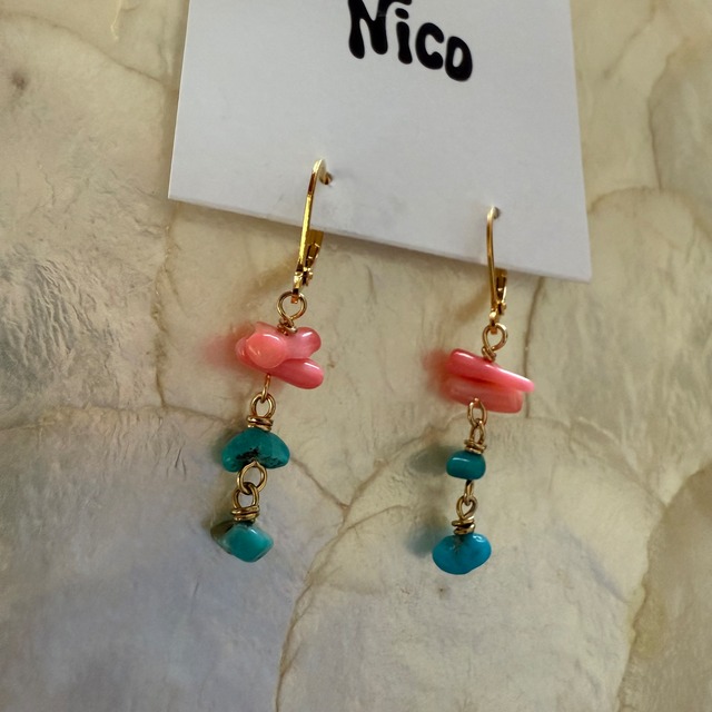 NC26116【ｻｰｼﾞｶﾙｽﾃﾝﾚｽ：ｺﾞｰﾙﾄﾞ】nicoピアス