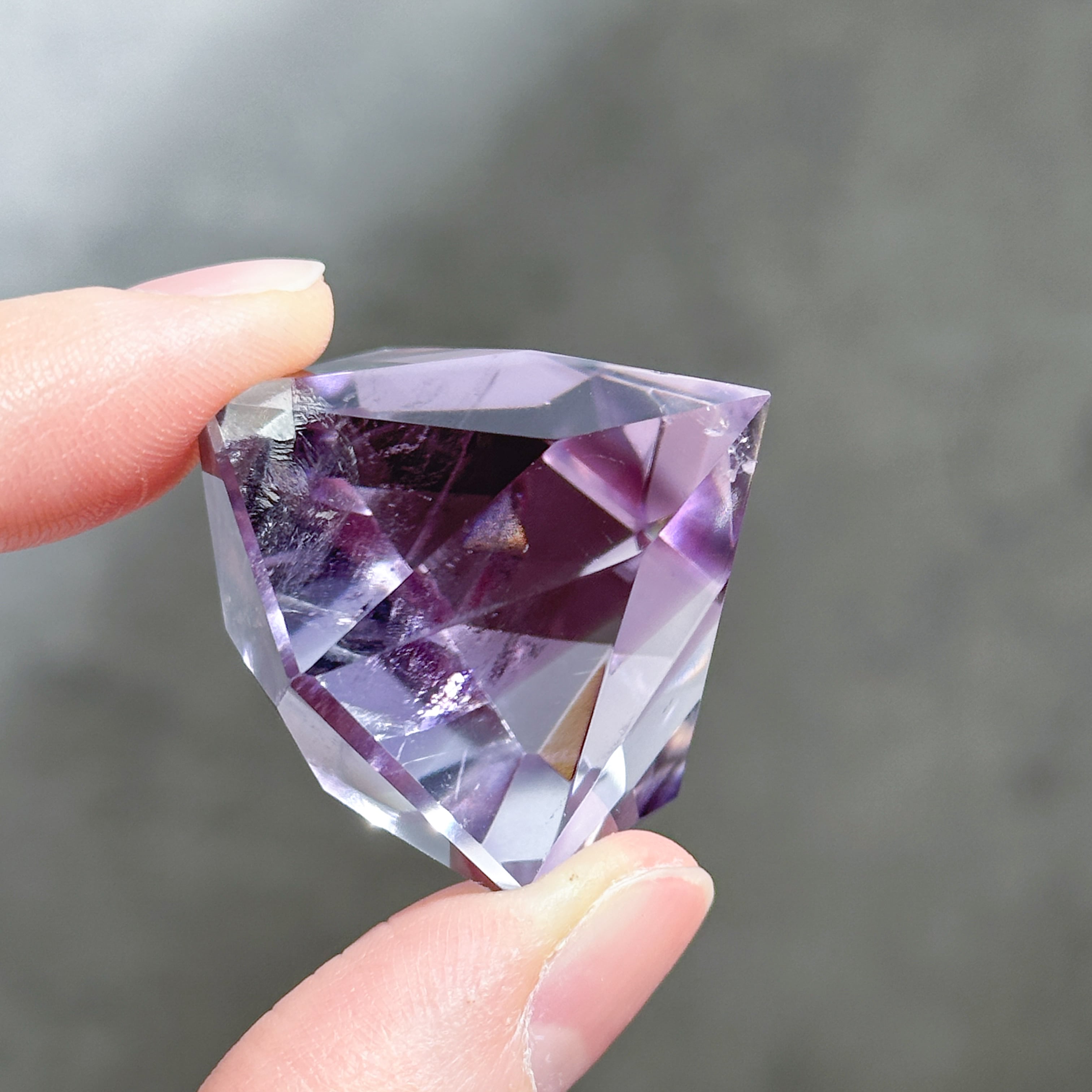 透明感◎ファントムアメジスト ダイヤモンドカット01◇Amethyst