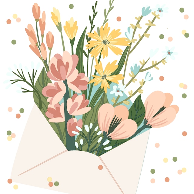 【Paper+Design】バラ売り2枚 ランチサイズ ペーパーナプキン Flower Message ホワイト