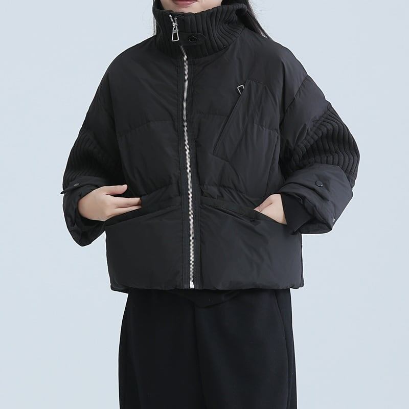 High-Neck Zip Knit Jacket【TR3259】