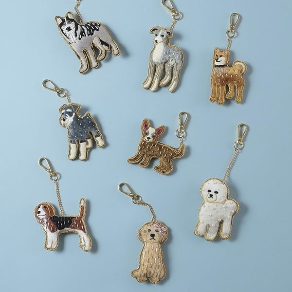 For dog lovers ザリ刺繍キーチャーム | イートムアート