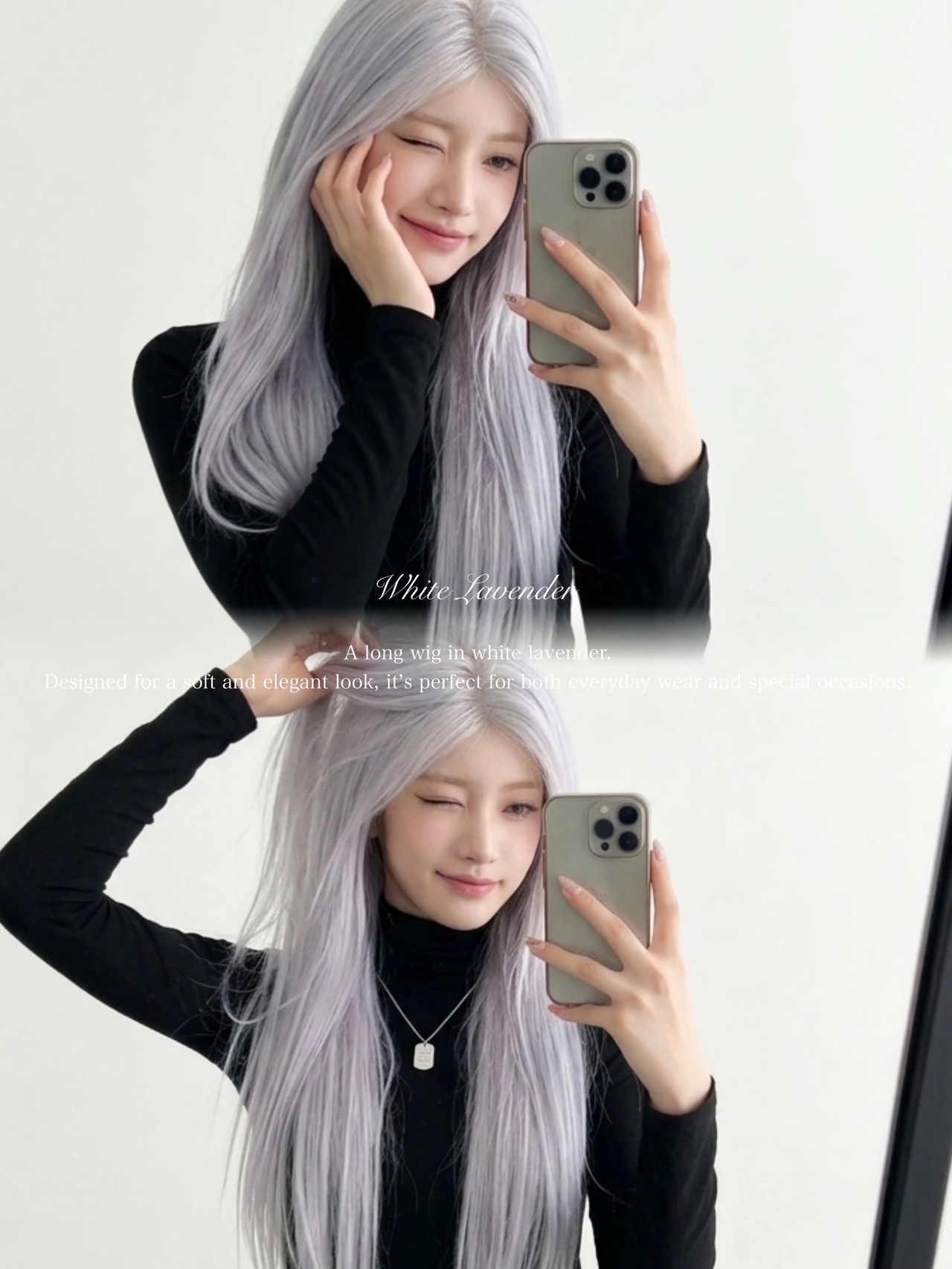 Premium - White Lavender ホワイトラベンダー / 小型レースフロント【商品番号 2011】