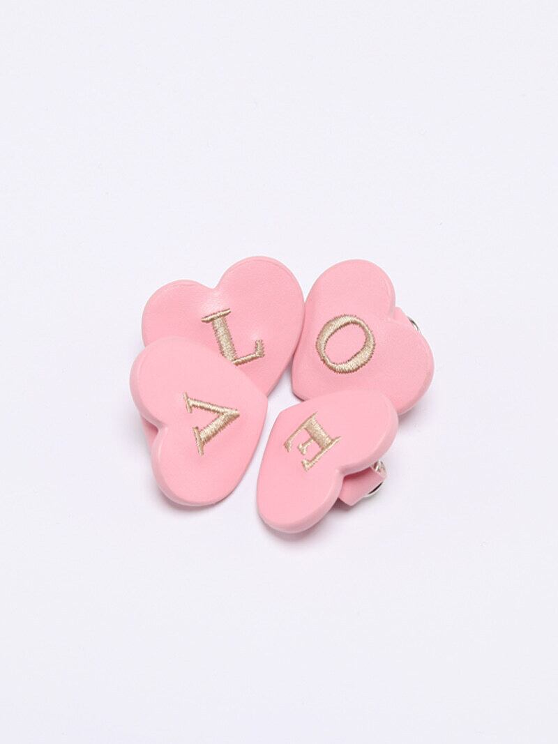 予約【orolo】initial heart charm (Pink)