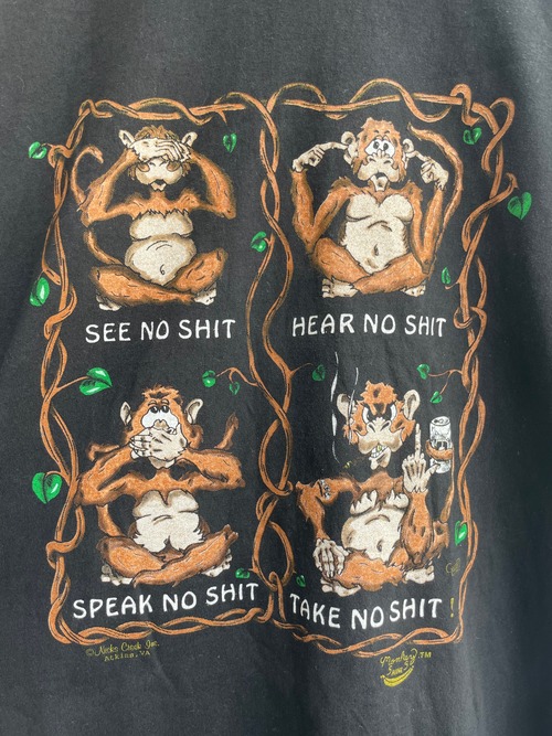 Vintage For Wise Monkeys T Shirt Made In USA