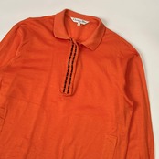 リネン混 Christian Dior SPORT クリスチャンディオール スポーツ 長袖 ポロシャツ L/オレンジ レディース