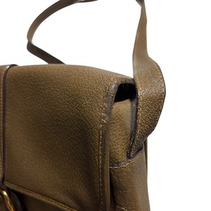 vintage GUCCI leather × monogram canvas shoulder bag