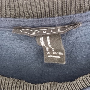 21MEN　クルーネック　裾ジップ　スウェット　トレーナー　無地　ネイビー　M