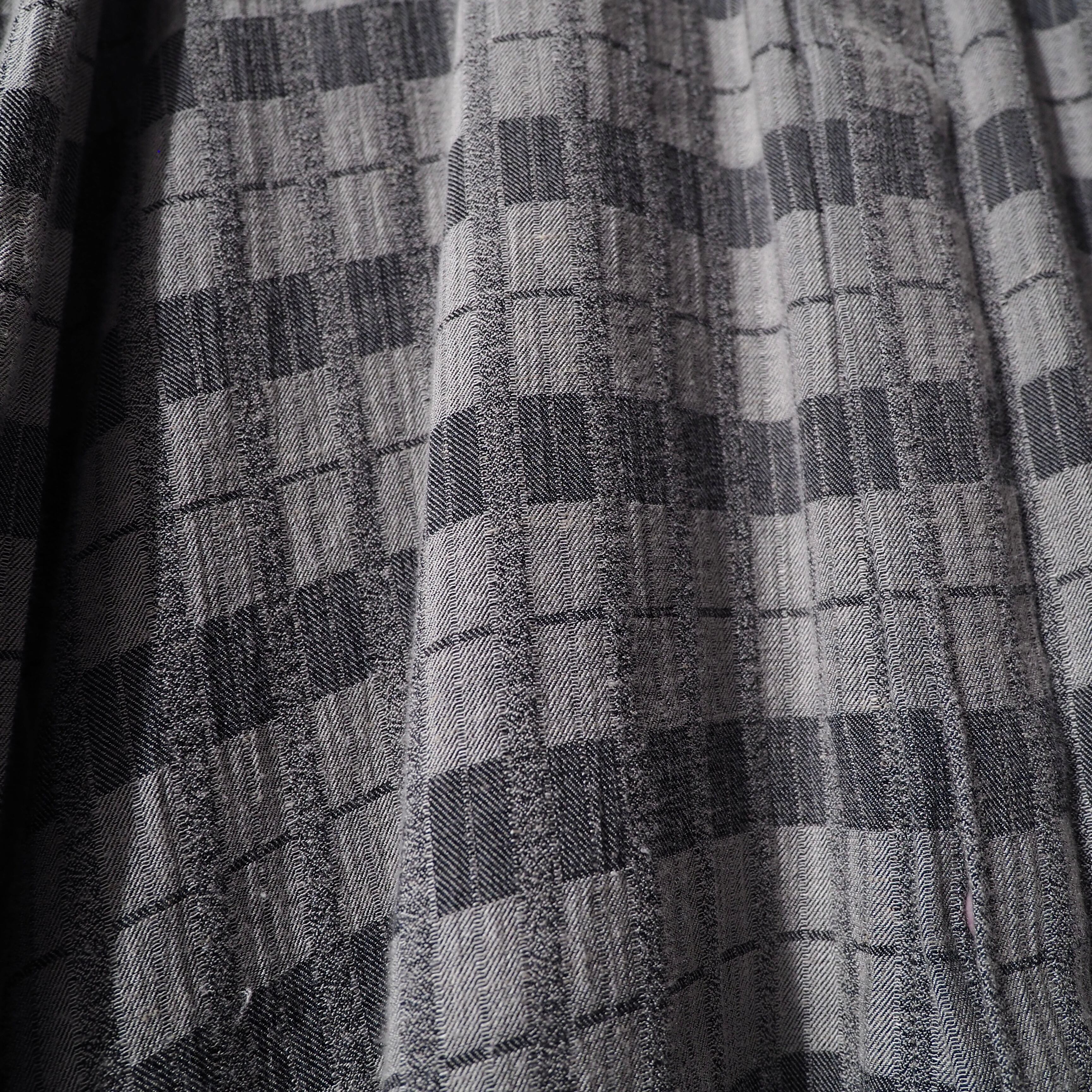 1970s gradation check weaving flying wing loose shirt