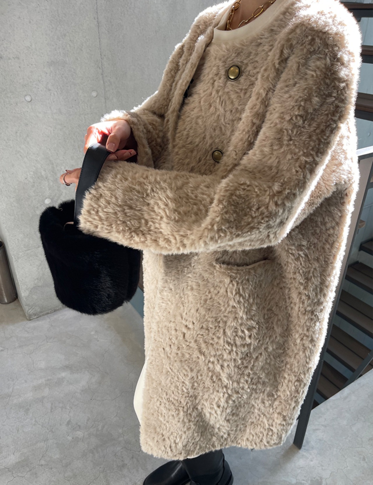 【新作5％OFF・3日間】Wool Long Boa Coat_4colors