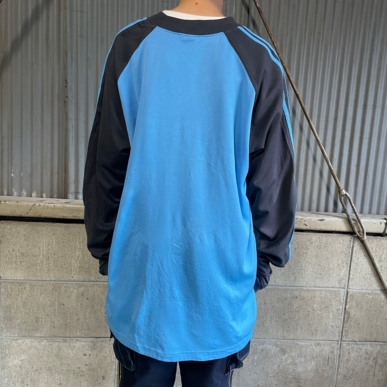 00年代 adidas アディダス ワンポイントロゴ 3ライン ジャージ 