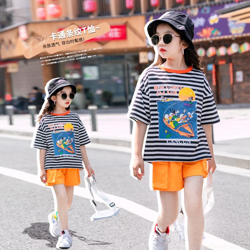 Tシャツ サマースタイルルーズストライプ コットン 夏物 ピュア トレンディボーイ42006623321