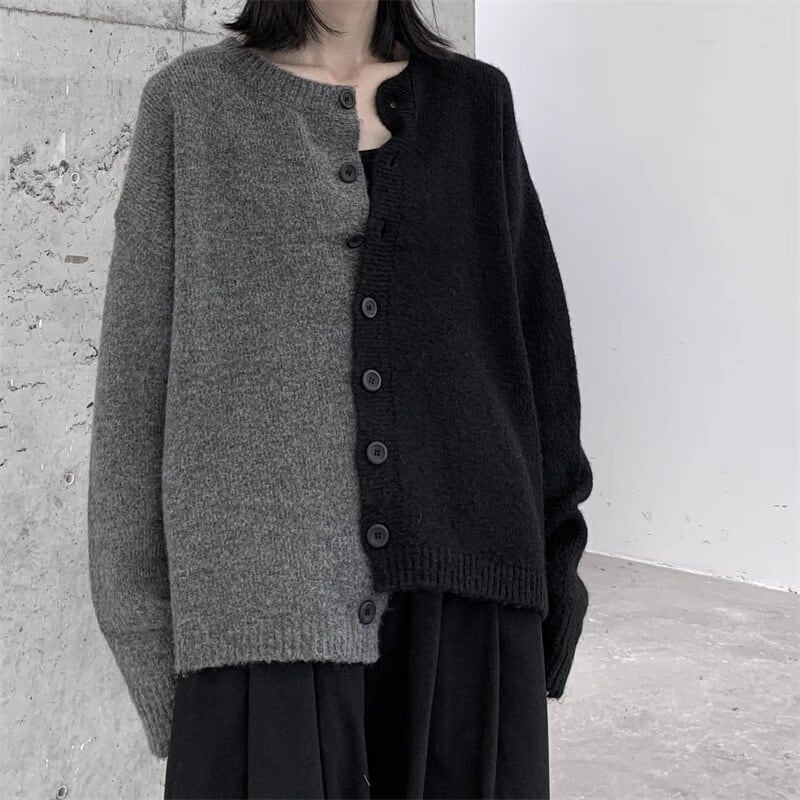 Bi-Color Unique Knit Jacket【TR3265】